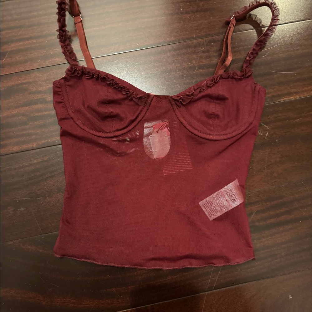 Edikted Maroon Crop Top
